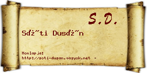 Sóti Dusán névjegykártya